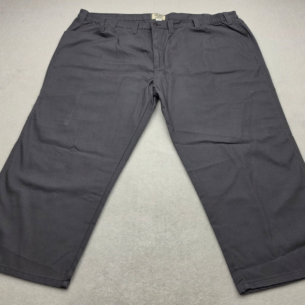Duke Haband Work Cargo Pants Mens 48x26 Gray Elastic Waist Utility Canvas